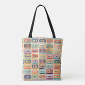 Retro Cassettebandjes  Patroon. Tote Bag (Achterkant)