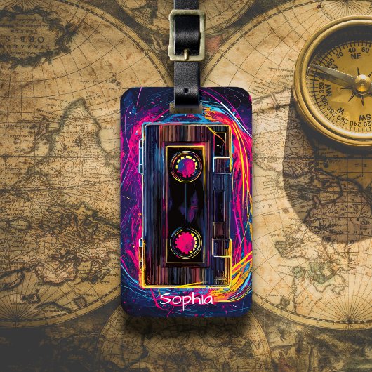 Retro Cassetteradio Vibes Bagagelabel