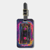 Retro Cassetteradio Vibes Bagagelabel (Voorkant verticaal)