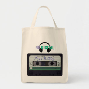 Retro cassetterand Geen digitale verjaardag Boodsc Tote Bag