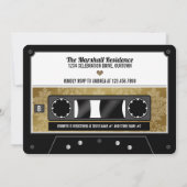 Retro Cassetterecord Bruiloftsuitnodiging Kaart (Achterkant)