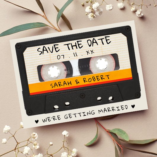 Retro Cassetterecord Huwelijk Save The Date