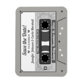 Retro Cassetterecord Huwelijk Save the Date Magneet (Verticaal)