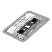 Retro Cassetterecord Huwelijk Save the Date Magneet (Linkerzijde)
