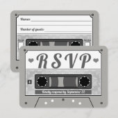 Retro Cassetterecord Huwelijks RSVP Aankondiging (Voorkant / Achterkant)
