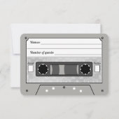 Retro Cassetterecord Huwelijks RSVP Aankondiging (Achterkant)