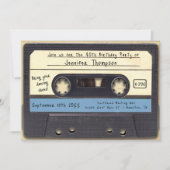 Retro Cassetterecord Verjaardagsfeest Uitnodiging (Voorkant)