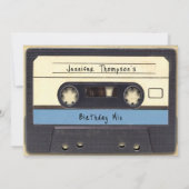 Retro Cassetterecord Verjaardagsfeest Uitnodiging (Achterkant)