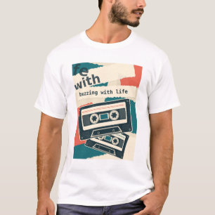 Retro Cassetterecord zoemt van Leven Grafisch T-shirt