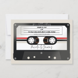Retro Cassetterecorderband Beige Grijs 80's 90's B Kaart