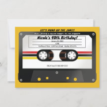Retro Cassetterecorderband Geel 90's Verjaardagsfe