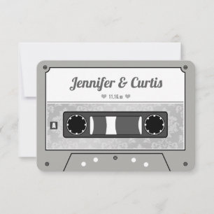 Retro Cassetteregel Huwelijksgunst Bedankkaart