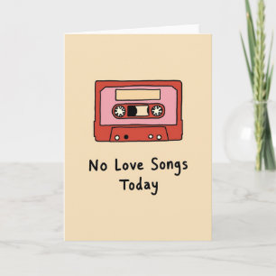 Retro Cassetterolletje Geen Liefdesliedjes Kaart