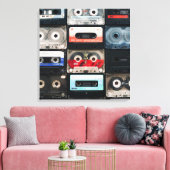 Retro cassettes afbeelding op canvas afdruk (Insitu (Woonkamer))