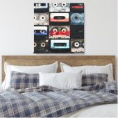Retro cassettes afbeelding op canvas afdruk (Insitu (Slaapkamer))