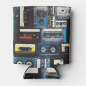 Retro Cassettes: Blauwe achtergrond . Blikjeskoeler (Voorkant)