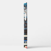 Retro Cassettes: Blauwe achtergrond . Case-Mate iPhone Case (Achterkant / Rechts)