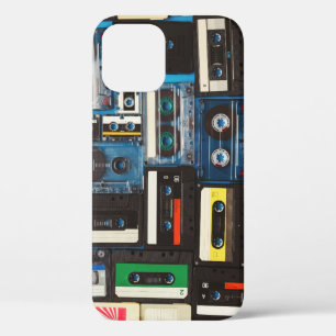 Retro Cassettes: Blauwe achtergrond . Case-Mate iPhone Case