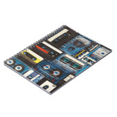 Retro Cassettes: Blauwe achtergrond . Notitieboek (Linkerzijde)