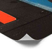Retro Cassettes: Blauwe achtergrond . Poster (Hoek)