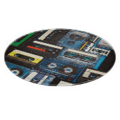 Retro Cassettes: Blauwe achtergrond . Snijplank (Hoek)