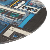 Retro Cassettes: Blauwe achtergrond . Snijplank (Hoek)