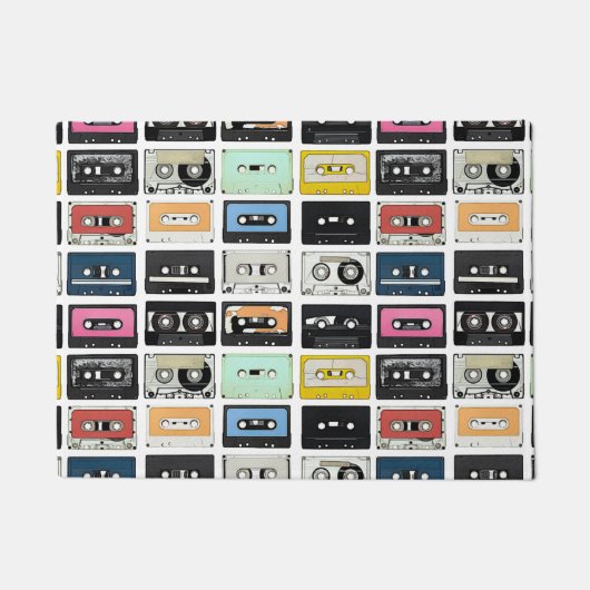 Retro  cassettes mengen tapes patroon deurmat (Voorkant)