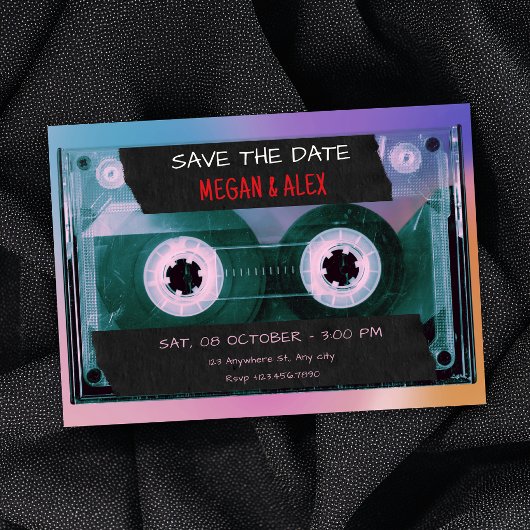 Retro-cassettesingle huwelijksdag save the date