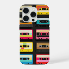 Retro Cassettespelband Patroon – Vintage Muziek iPhone 15 Pro Case
