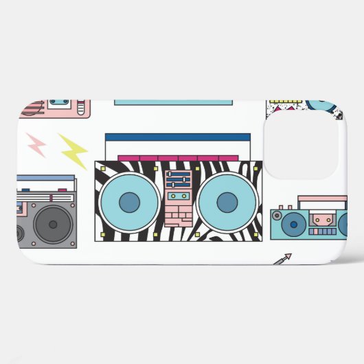 Retro Cassettespelers: jaren '80 kunst Case-Mate iPhone Case (Achterkant (horizontaal))