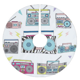Retro Cassettespelers: jaren '80 kunst Kerstboom Rok