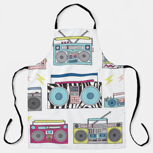 Retro Cassettespelers: jaren '80  kunst Schort (Voorkant)