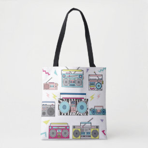 Retro Cassettespelers: jaren '80 kunst Tote Bag