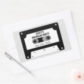 Retro Cassettespelersband Zwart-Wit Afscheidscadea Rechthoekige Sticker (Envelop)