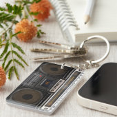 retro-cassettespelmuziek sleutelhanger (Voorkant Rechts)