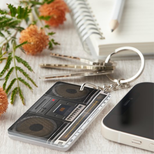 retro-cassettespelmuziek sleutelhanger (Voorkant Rechts)