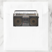 retro-cassettespelmuziek stereomape  rechthoekige sticker (Tas)