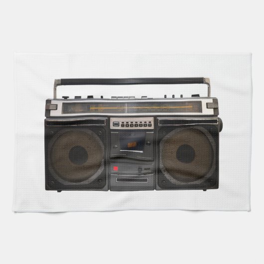 retro-cassettespelmuziek theedoek (Horizontaal)