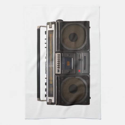 retro-cassettespelmuziek theedoek (Verticaal)