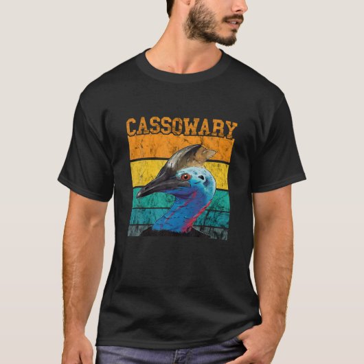  Retro Cassowary Dino Bird Cassowary Lover T-shirt (Voorkant)