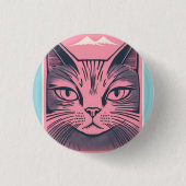 retro cat 2 ronde button 3,2 cm (Voorkant)