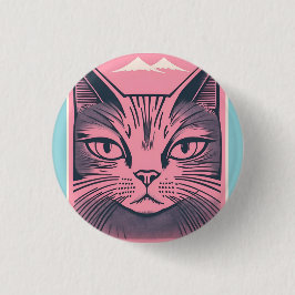 retro cat 2 ronde button 3,2 cm