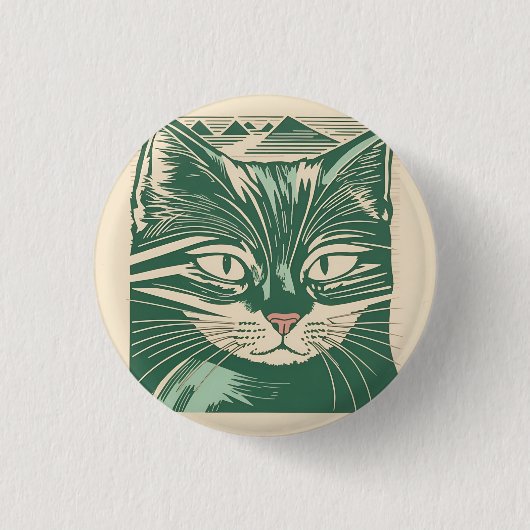 retro cat 3 ronde button 3,2 cm (Voorkant)