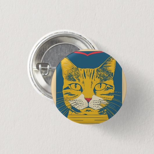 retro cat 4 ronde button 3,2 cm (Voorkant /achterkant)