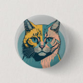 retro cat 5 ronde button 3,2 cm (Voorkant)