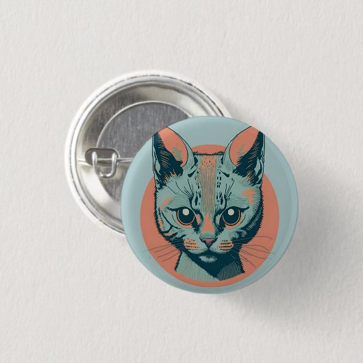 retro cat 5 ronde button 3,2 cm (Voorkant /achterkant)