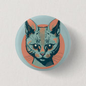retro cat 5 ronde button 3,2 cm (Voorkant)