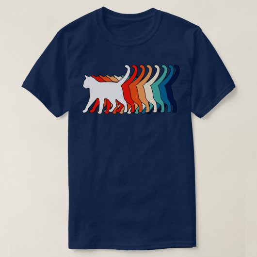 Retro Cat 70s 80s Funny Cat 1 T-shirt (Design voorkant)