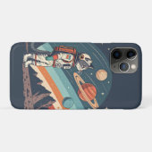 Retro Cat Astronaut Cosmic Space Illustration Case-Mate iPhone Case (Achterkant (horizontaal))