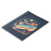 Retro Cat Astronaut Cosmic Space Illustration Notitieboek (Linkerzijde)